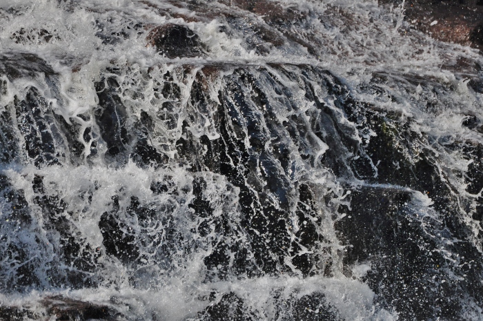 closeup of the waterfall 